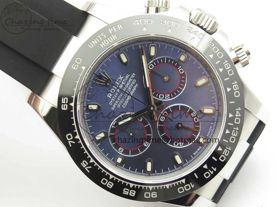 Daytona SS 1:1 Edition Noob Strap Black Best Rubber (Free SA4130 on Dial 904L Blue Extra Case Strap) 116519 0411